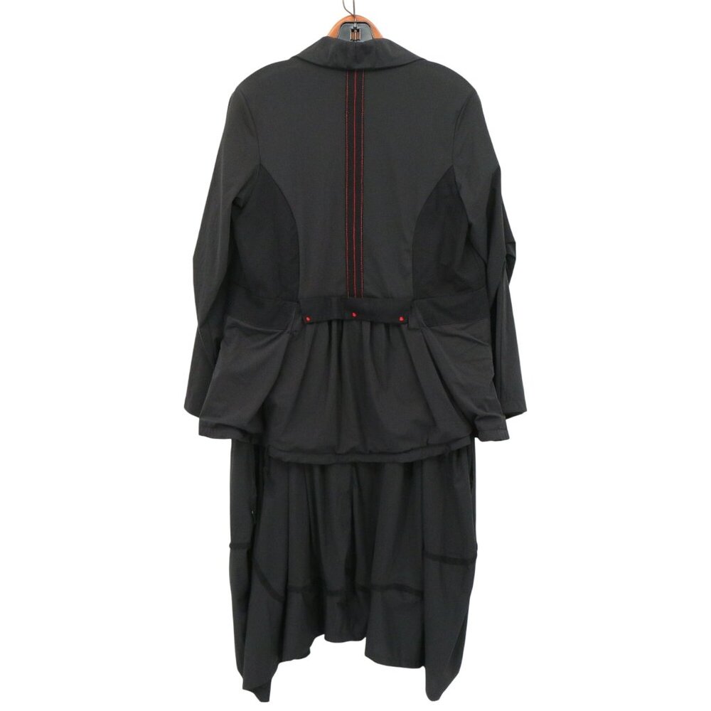 ADC Lagenlook Art to Wear Mixed Media 2 Pc Lantern Dress Jacket Set Black 12 14 - Picture 5 of 10